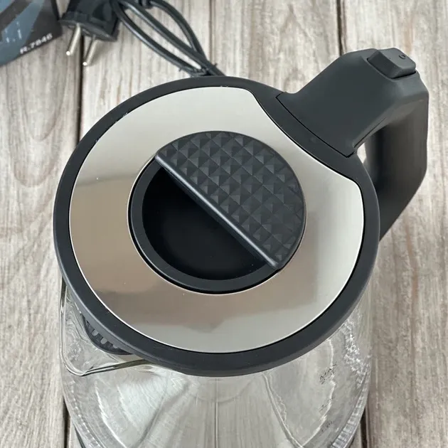 Електрочайник скляний RAF R-7846 2.3л 2000Вт, підсвічування, автовідключення, загартоване скло, чорний Одеса - фото 4