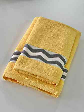 Рушник махровий Ideal Textile з бордюром 50*90 см жовтий Чернівці