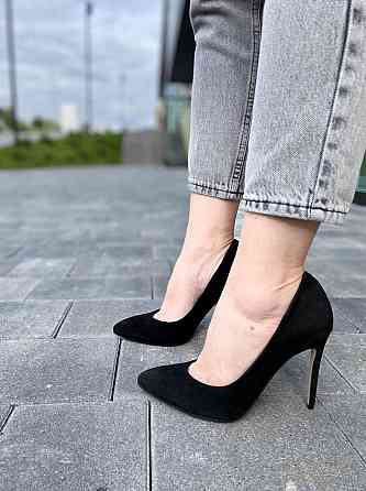 Туфлі жіночі M-LUX чорні замша натуральна каблук 10см 36р 37р (91020) Коломыя