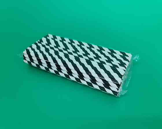 Соломка паперова трубочка вита 100шт Чорні (1 шт) Харків