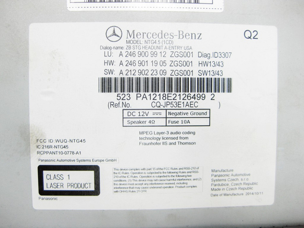 Mercedes-Benz  A2469009912 Аудіосистема AUDIO 20 CLA C117 GLA X156 B-class W246 Одеса - фото 7
