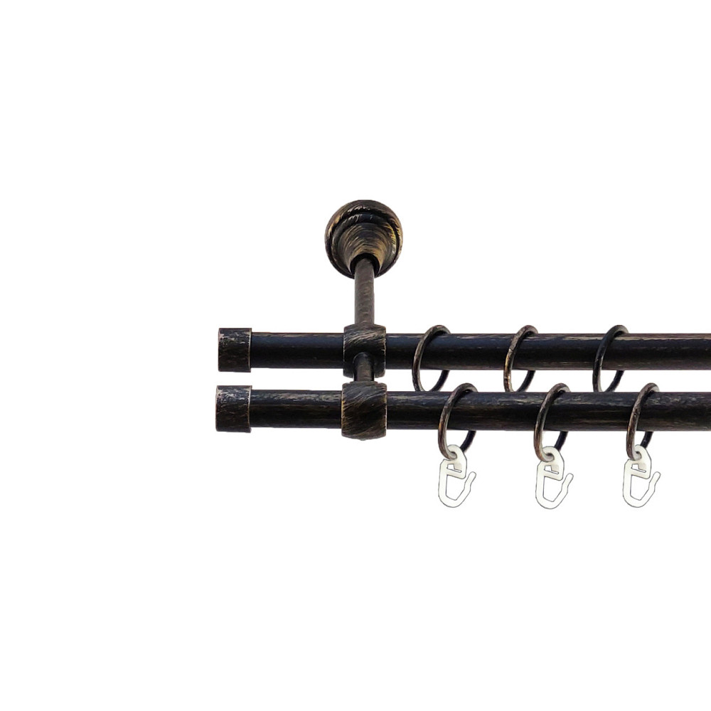 Карниз Orvit Заглушка металевий дворядний литий Чорне Золото 16\16 мм 160 см (5468264) Львов - изображение 1