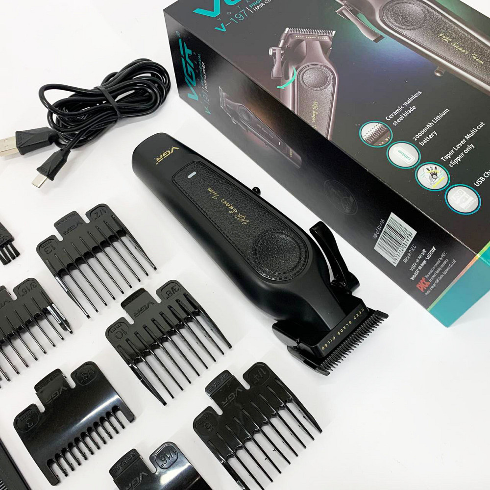 Електрична машинка для стрижки з насадками VGR, Професійний тример з насадками, Тример для скронь JQ-74 Львів - фото 7