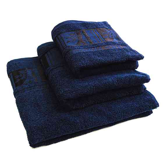 Комплект полотенец 3шт GM Textile 40х70см, 50х90см, 70х140см BambooN 450г/м2 (Темно-синий) Сумы