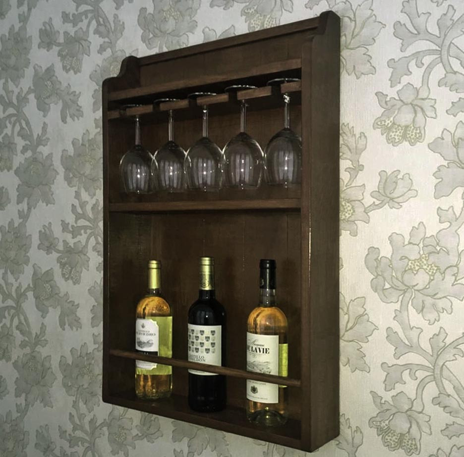 Настінна винна полиця "Саруфу" капучино Миколаїв - фото 1