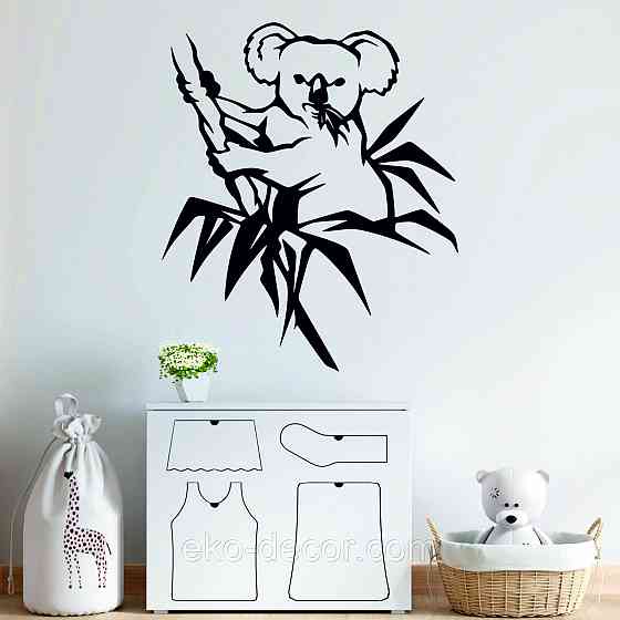 Декоративное настенное Панно «Коала»  Декор на стену 70*60 см, Черный Киев