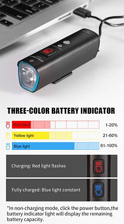 Велосипедный фонарь (велофара) Gaciron V9M-1000 Lumen USB батарея 4000mAh (Черный) Винница - изображение 9