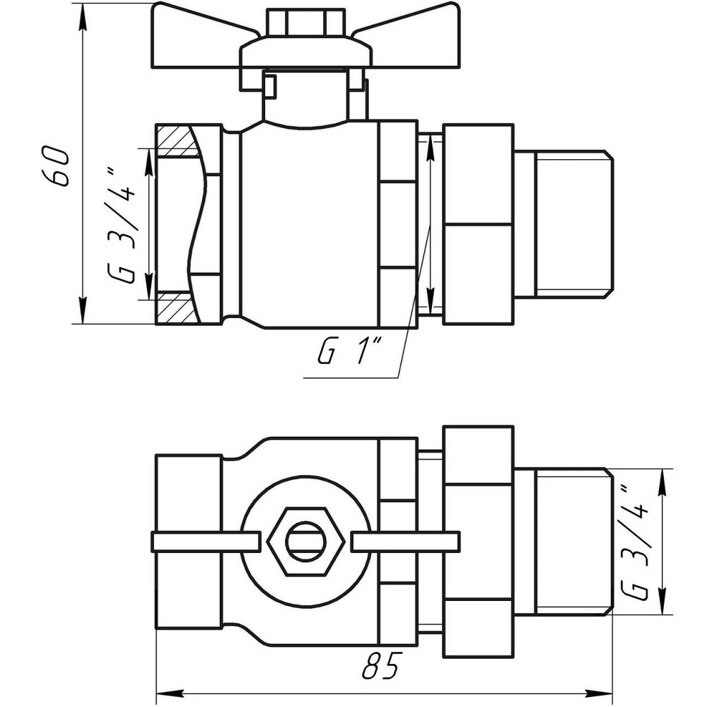 Кран шаровый прямой с американкой ARCO 3/4″ TURIA 0117408 (000004845) Киев - изображение 5