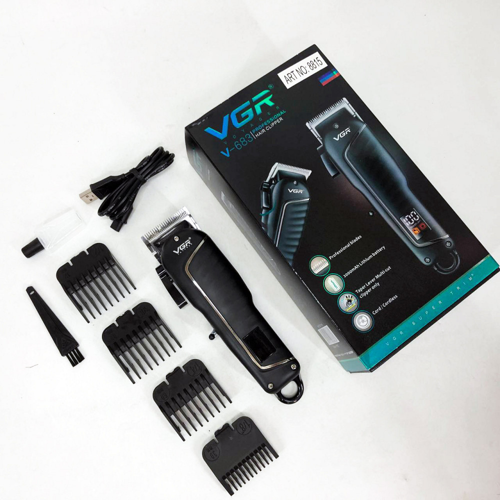 Машинка для стрижки волосся з регульованою насадкою VGR V-683, Профі машинка для стрижки волосся LI-68 Львів - фото 4