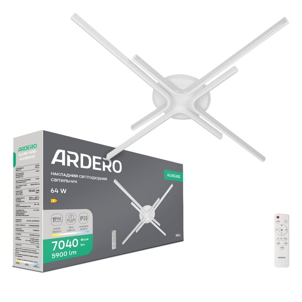 Світлодіодний накладний світильник Ardero AL6185ARD MILL 64Вт білий Харьков - изображение 1