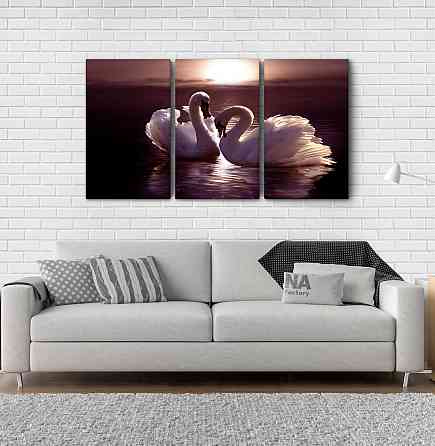 Модульная картина Природа Лебеди  Аrt-124_3А Киев