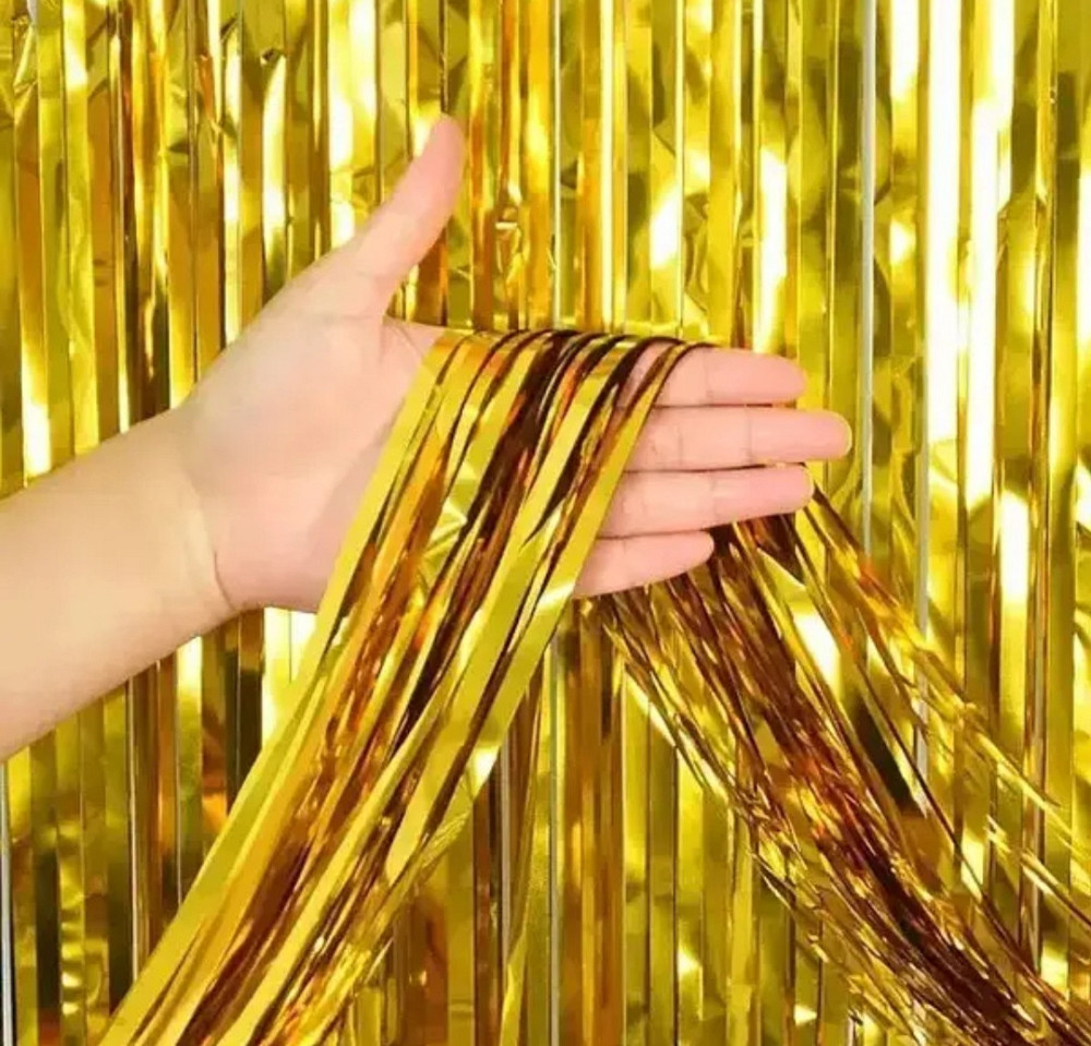 Штора дощик металік золото 200*100 Київ - фото 1