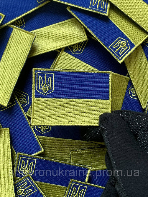 Шеврон Флаг Украины (Форма прямоугольная. На липучке) Размер 7x5см Киев - изображение 5