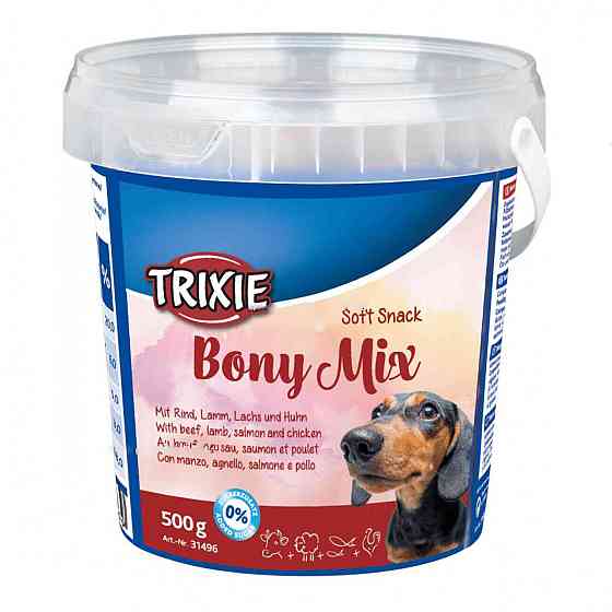 Суміш ласощів для собак Trixie (TX-31496) Soft Snack Bony Mix (яловичина, баранина лосось, курка) 500 г Вінниця