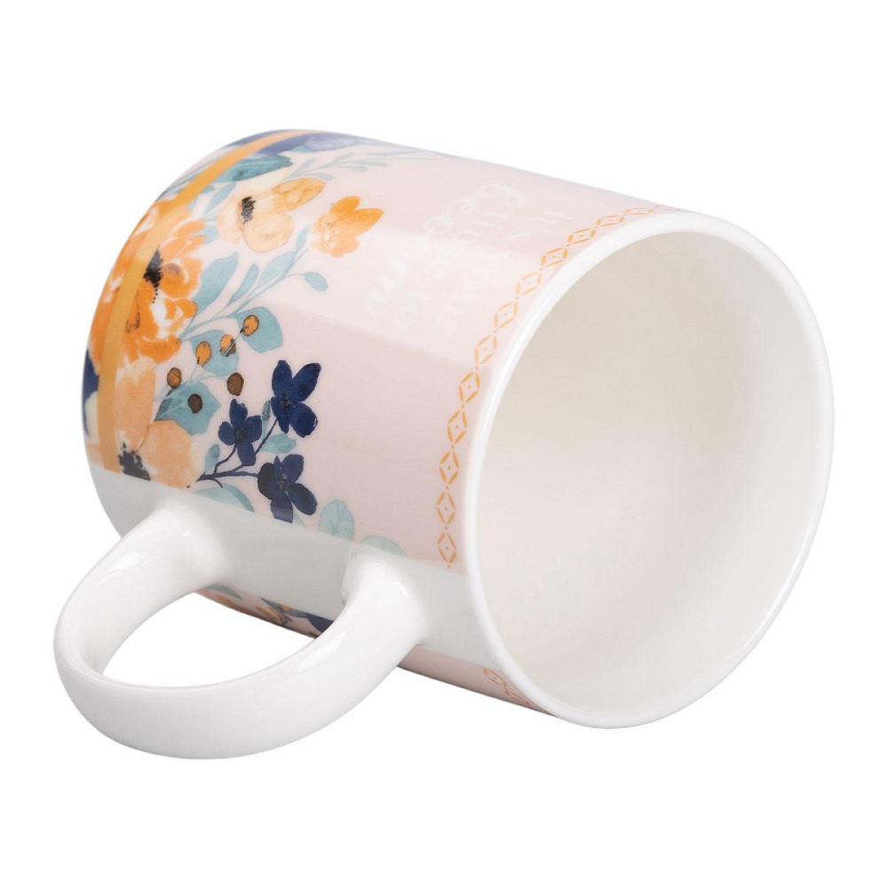 Чашка порцелянова з квітковим принтом 400 (мл) для чаю та кави RX-N240139CR Київ - фото 2