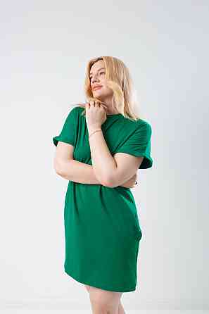 Летнее платье с карманами Nirvana батал 50-52, Зеленый Киев