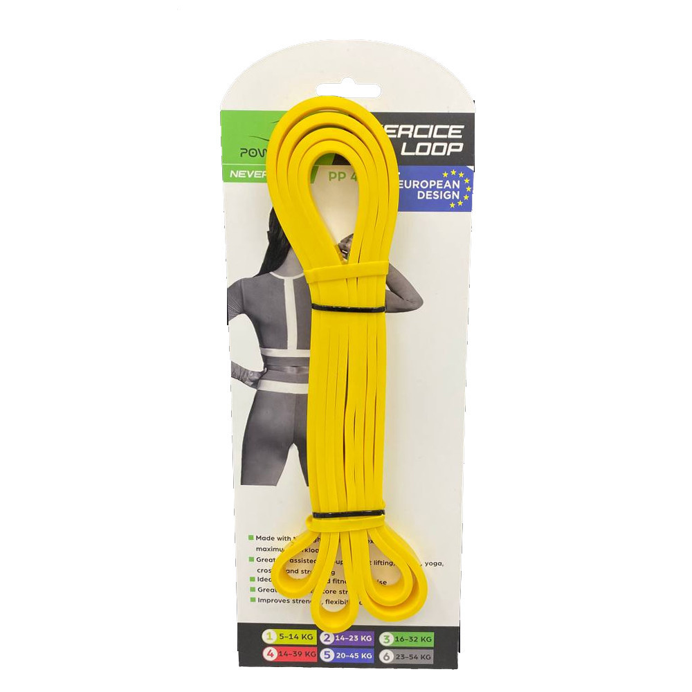 Еспандер-петля (гумка для фітнесу і кроссфіту) PowerPlay 4115 Power Band Light Жовта (5-14kg) Каменское - изображение 10