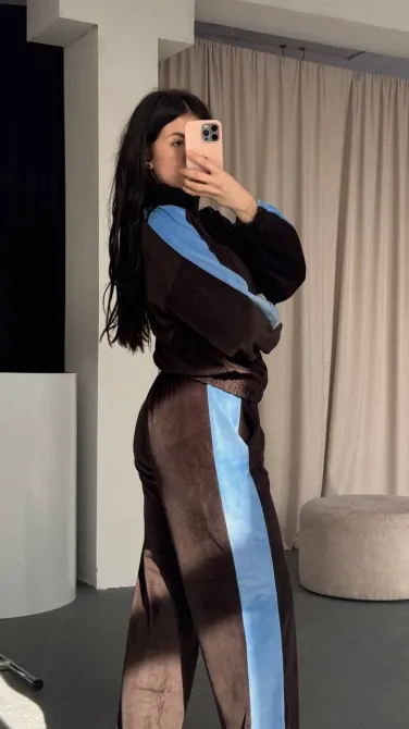 Женский велюровый костюм 2-ка - регулируемые брюки (джоггеры/палаццо) Одесса - изображение 7