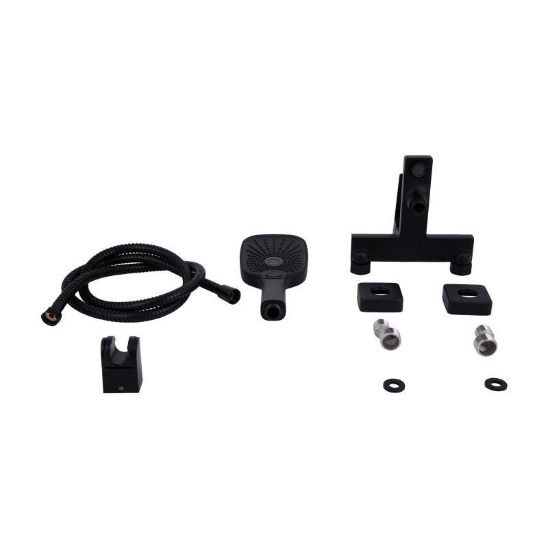 Змішувач для ванни Qtap Gemini з душовим гарнітуром QTGEM259BLM45682 Black Matt чорний Київ - фото 7