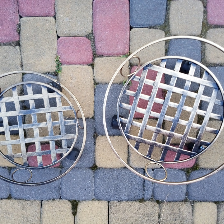 Подставка кованая для цветов на колесах на 1 вазон средняя, стойка под цветы, вазон Киев - изображение 9