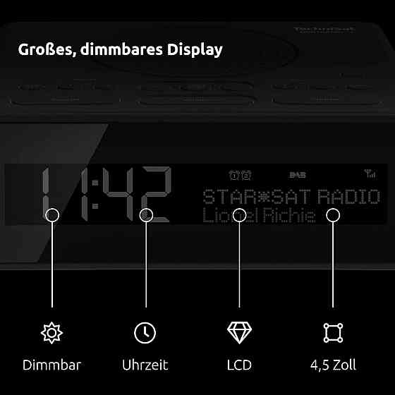 Будильник TechniSat Digitradio 51 DAB+ FM с двумя будильниками таймер сна регулируемая яркость дисплея черный Киев