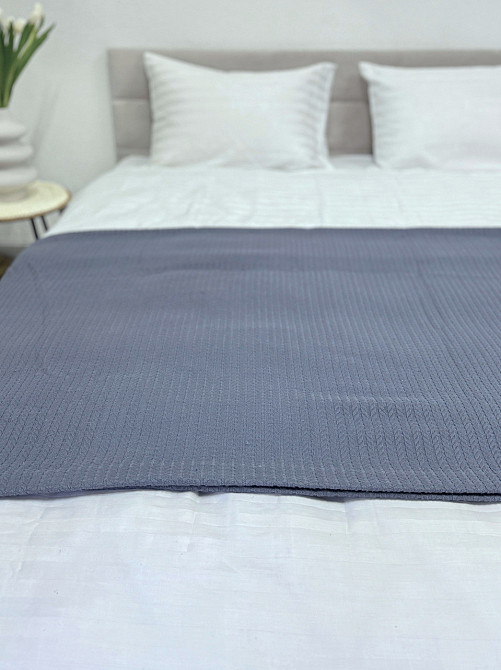 Ecotton Покривало Ecotton Pique 240х230 см натуральне сіре Grey в крафтовій подарунковій коробц Коломыя - изображение 3