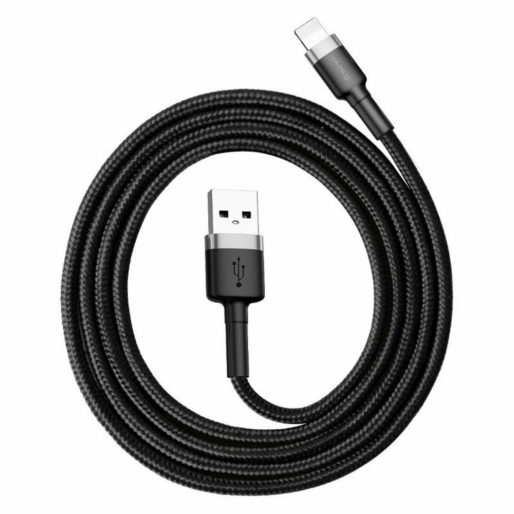 Кабель Baseus Cafule Cable USB For Lightning 2.4A 0.5m Gray+Black Київ - фото 1