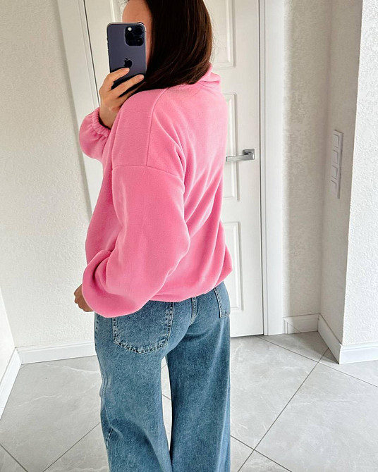 Женская теплая оверсайз кофта с молнией флис двусторонний 48/52 Одесса - изображение 13