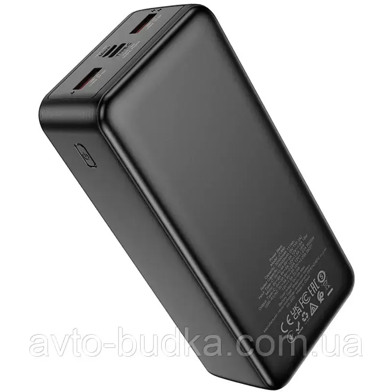 Павербанк HOCO J136B 30000 мА·год з дисплеєм швидка зарядка PD 20W + QC 22.5W 2USB / Type-C чорний Новий Розділ - фото 4