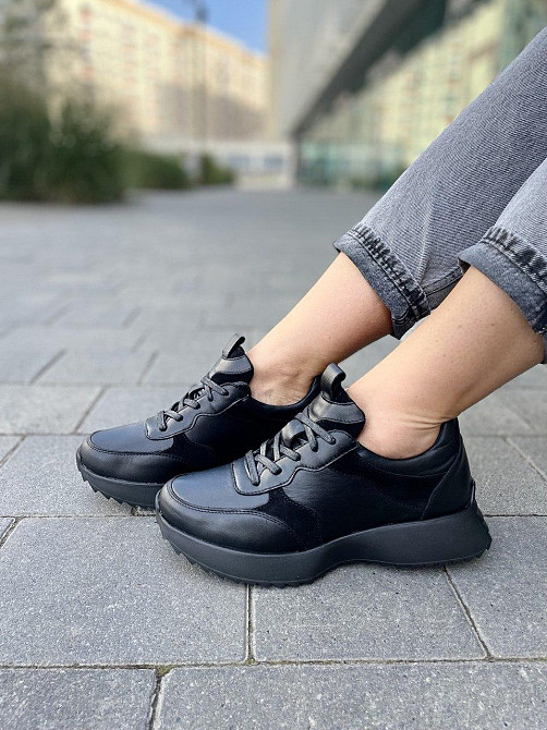 Romax Кросівки жіночі ROMAX чорні шкіра+замша натуральна 37р.(5275) Коломия - фото 1