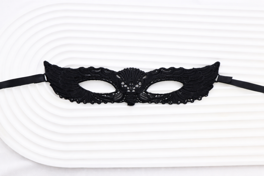 Маска карнавальна мереживна подовжена one size чорний Київ - фото 1