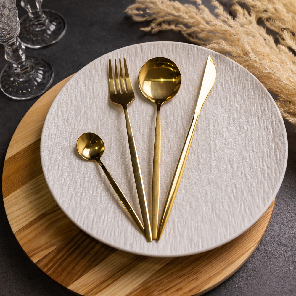 Yiwu Набір столових приборів 24 предмети набір ложок виделок і ножів на 6 персон Золотистий HP- Киев - изображение 4