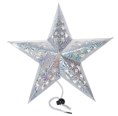 Картонная звезда для праздника 30 см серебристый Киев - изображение 1