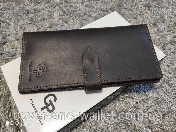 Вінтажний шкіряний гаманець купюрник ручної роботи (коричневий) Grande Pelle 523120 Anet Київ - фото 1