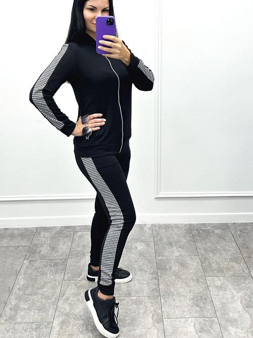 Спортивный женский костюм Leon батал 50-52, Черный Киев - изображение 4