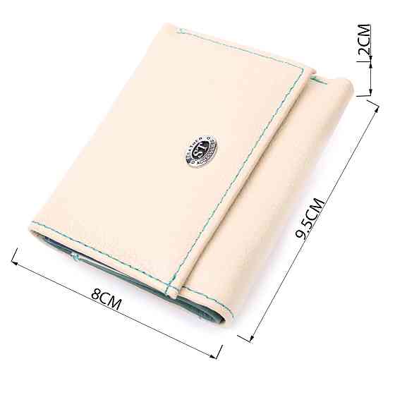 Стильний невеликий гаманець для модниць з натуральної шкіри ST Leather 19506 Білий Київ