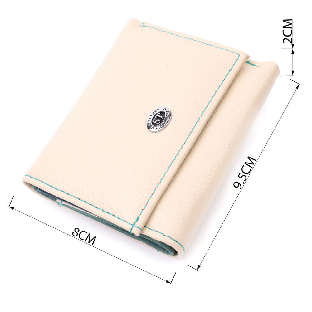 Стильний невеликий гаманець для модниць з натуральної шкіри ST Leather 19506 Білий Київ - фото 3