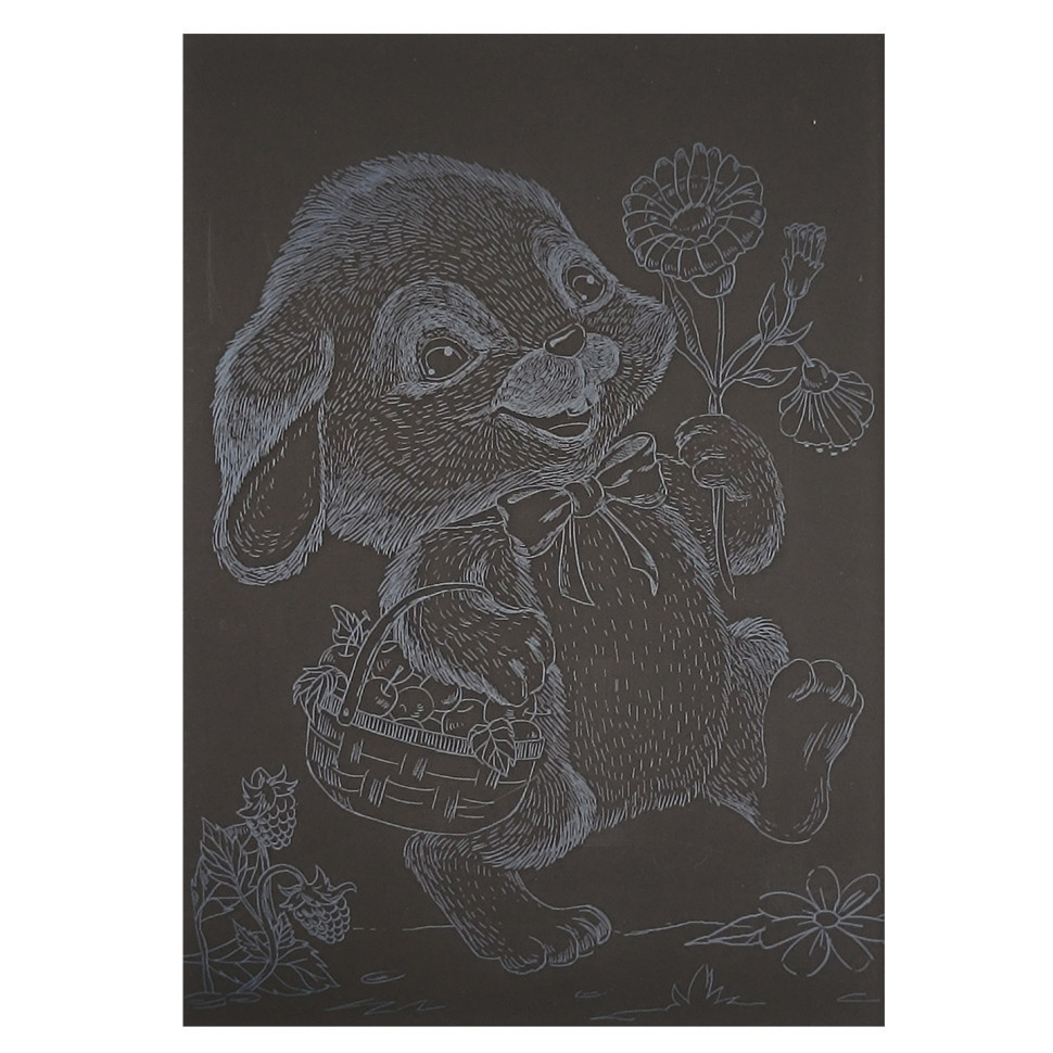 Гравюра А5 "Зайчик на прогулянці" ГрА5с-23 економ-варіант у пакеті 21 х 14,8 см Вінниця - фото 1