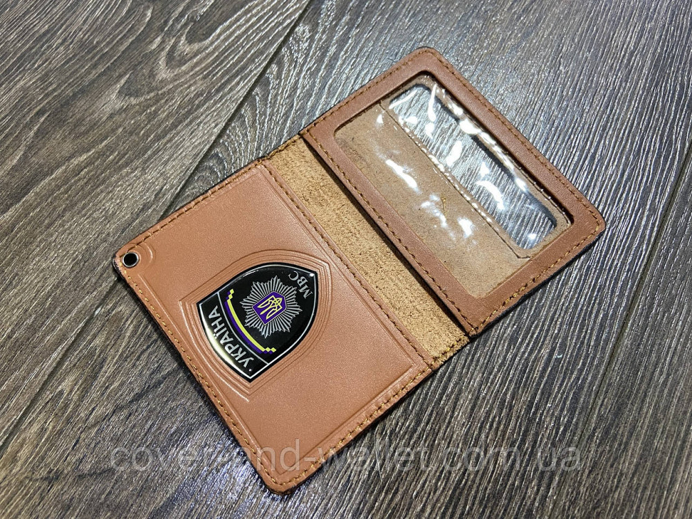 Шкіряна обкладинка на посвідчення "МВД" (Міністерство внутрішніх справ) із шевроном Київ - фото 9