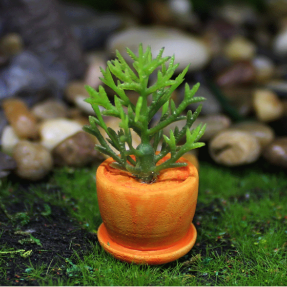 Миниатюрный вазон 4.3 х 2.7 см из полистоуна Зеленый Одесса