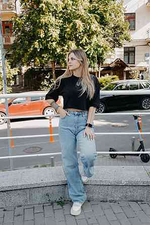 Футболка жіноча укорочена Чорний 42/44 Харків