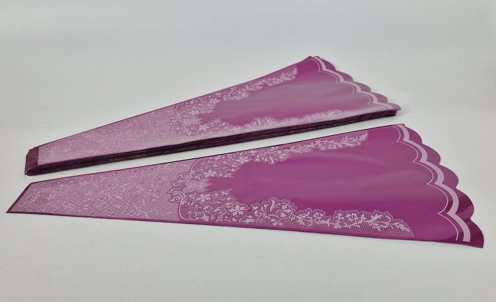 Конусне паковання під квіти h60/7низ/31верх метал малиновий (100 шт.) візерунок130 (9) (100 шт) Харків - фото 1