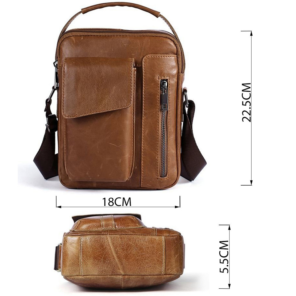 Сумка мужская гладкая Vintage 14707 Cветло-коричневая Киев - изображение 3