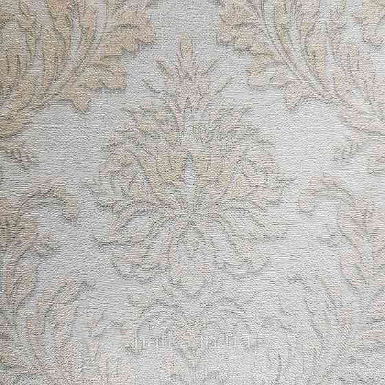 Обои виниловые на флизелине Rasch Raymond 1.06х10 вензель структурный золотистые на голубом 957006 Киев