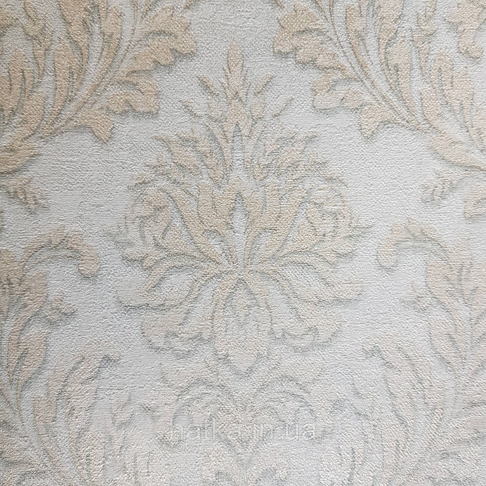 Обои виниловые на флизелине Rasch Raymond 1.06х10 вензель структурный золотистые на голубом 957006 Киев - изображение 1