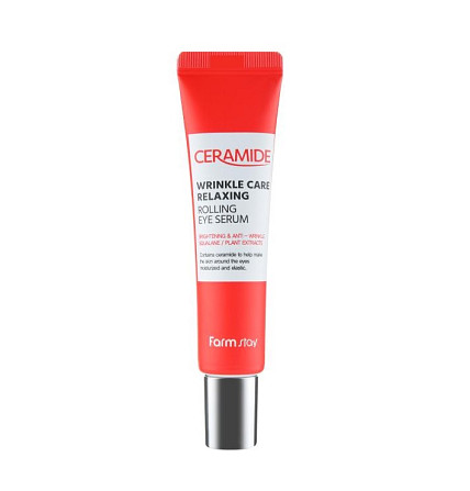 Відновлююча сироватка з роллером для шкіри навколо очей Ceramide Wrinkle Care Relaxing Rolling Eye Serum FarmStay 25 мл Винница - изображение 2