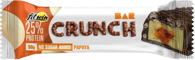 Протеїновий батончик Fit Win Crunch Bar 12x50g папая Київ - фото 1