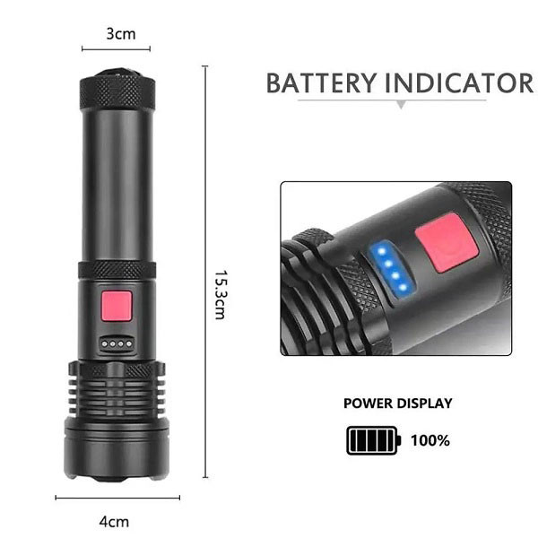 Ліхтар з регулюванням променя, LED ліхтар із зарядкою Переносний ручний потужний XC-58 Львів - фото 10