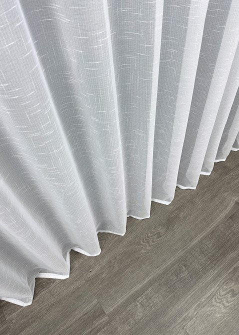 Тюль VR-Textil 115т Лен однотонный Белый 500х230 см (43-162) Киев - изображение 16