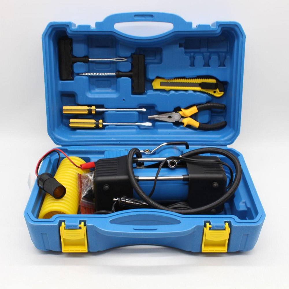 Автомобильный компрессор с ремкомплектом и набором инструментов SBR Киев - изображение 5